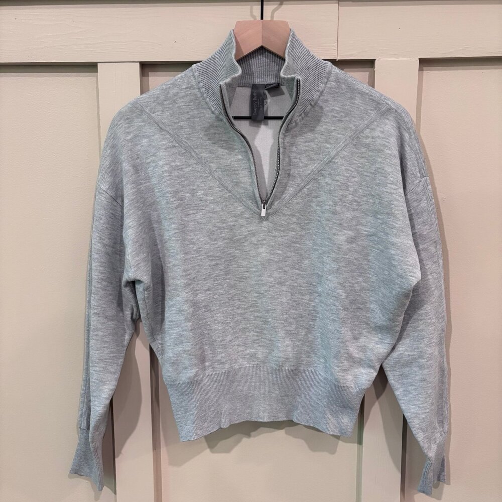 Sweaty Betty London Athletic Knit Gray 1/4 Zip szS